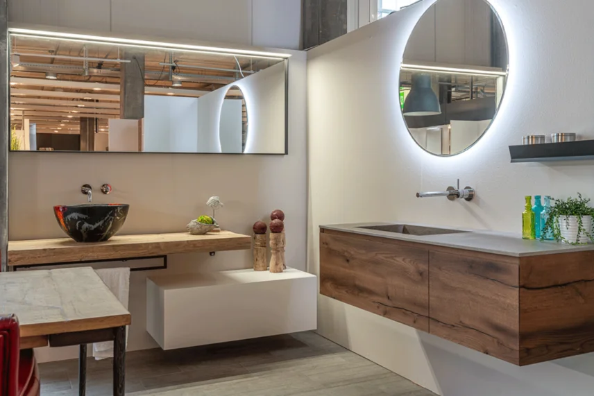 Bauarena Badwelt. Bild: Bamaflo. Moderne Armaturen fürs Badezimmer
