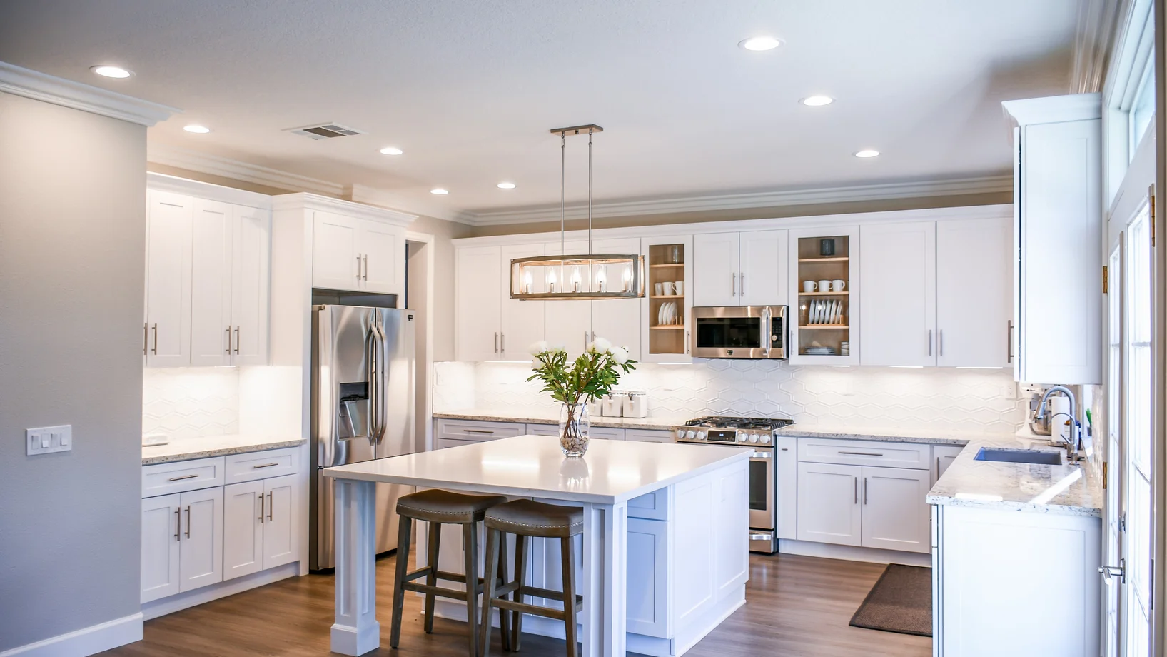 Kitchen with furniture and appliances