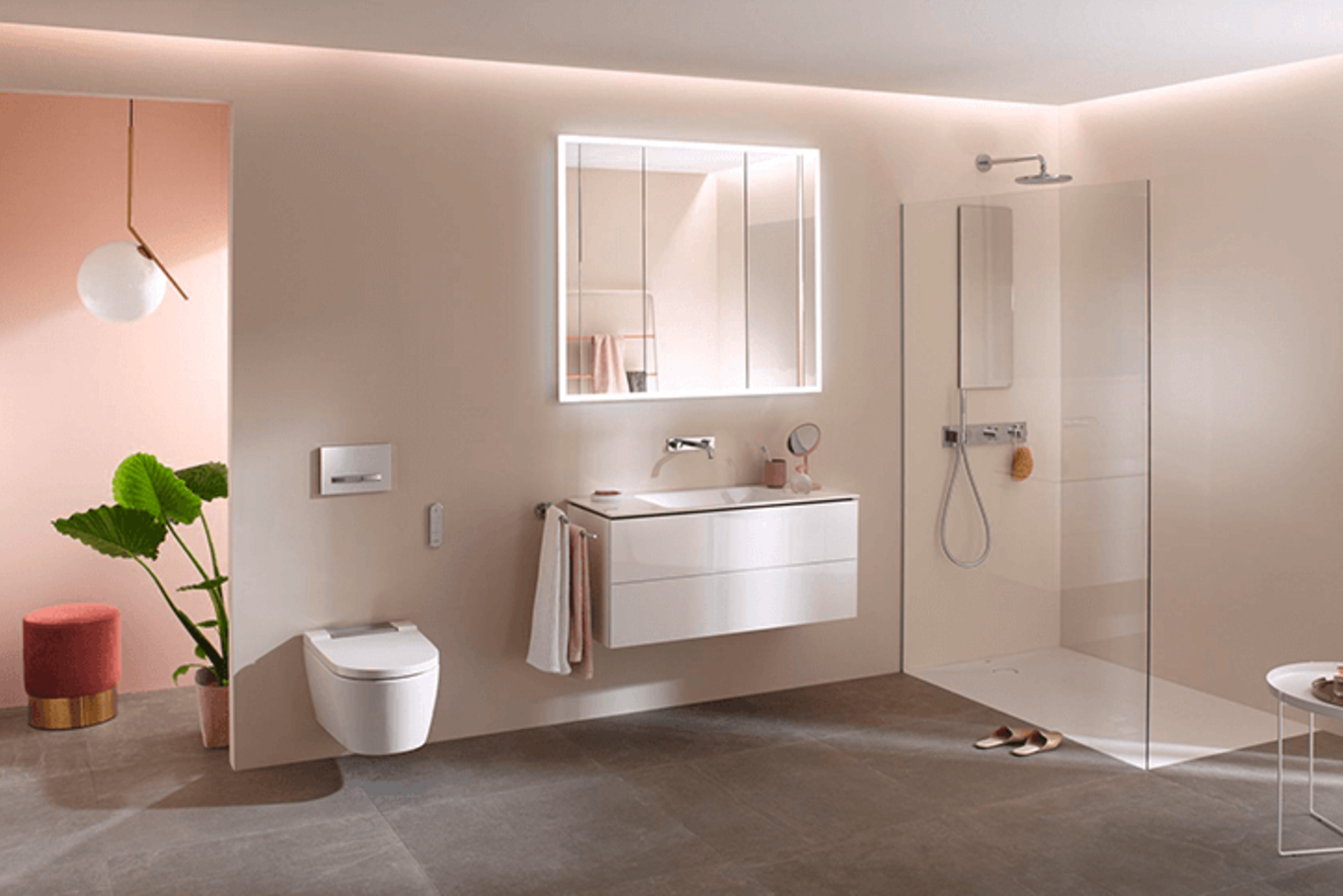 Geberit: Modernes Bad mit Dusch-WC