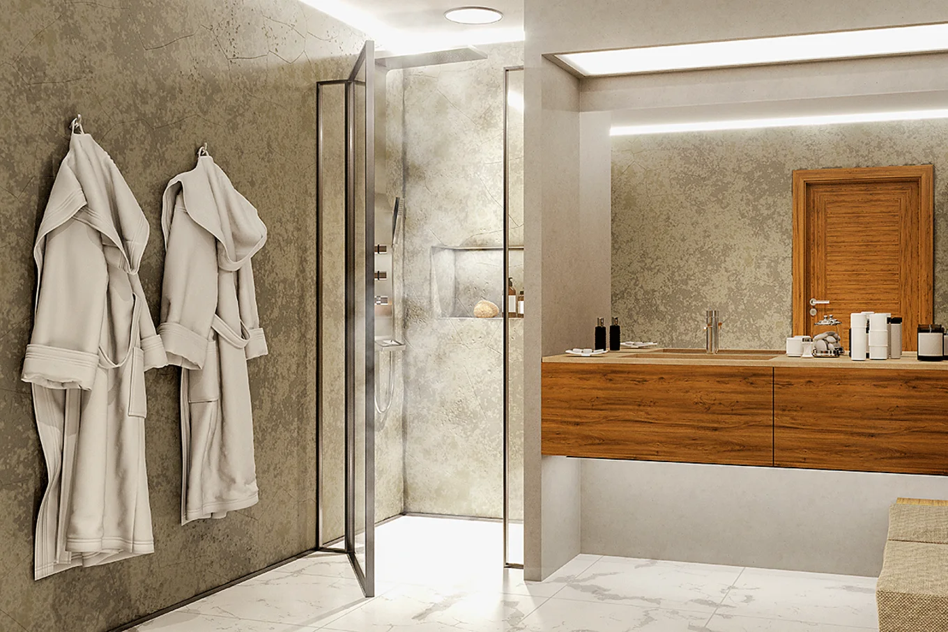 Bauarena Badwelt: Dampfdusche modern