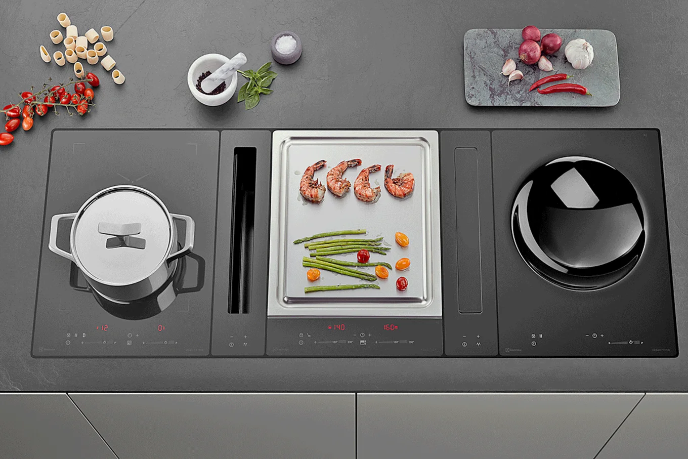 Abzug am Herd und Teppanyaki. Bild: Electrolux AG
