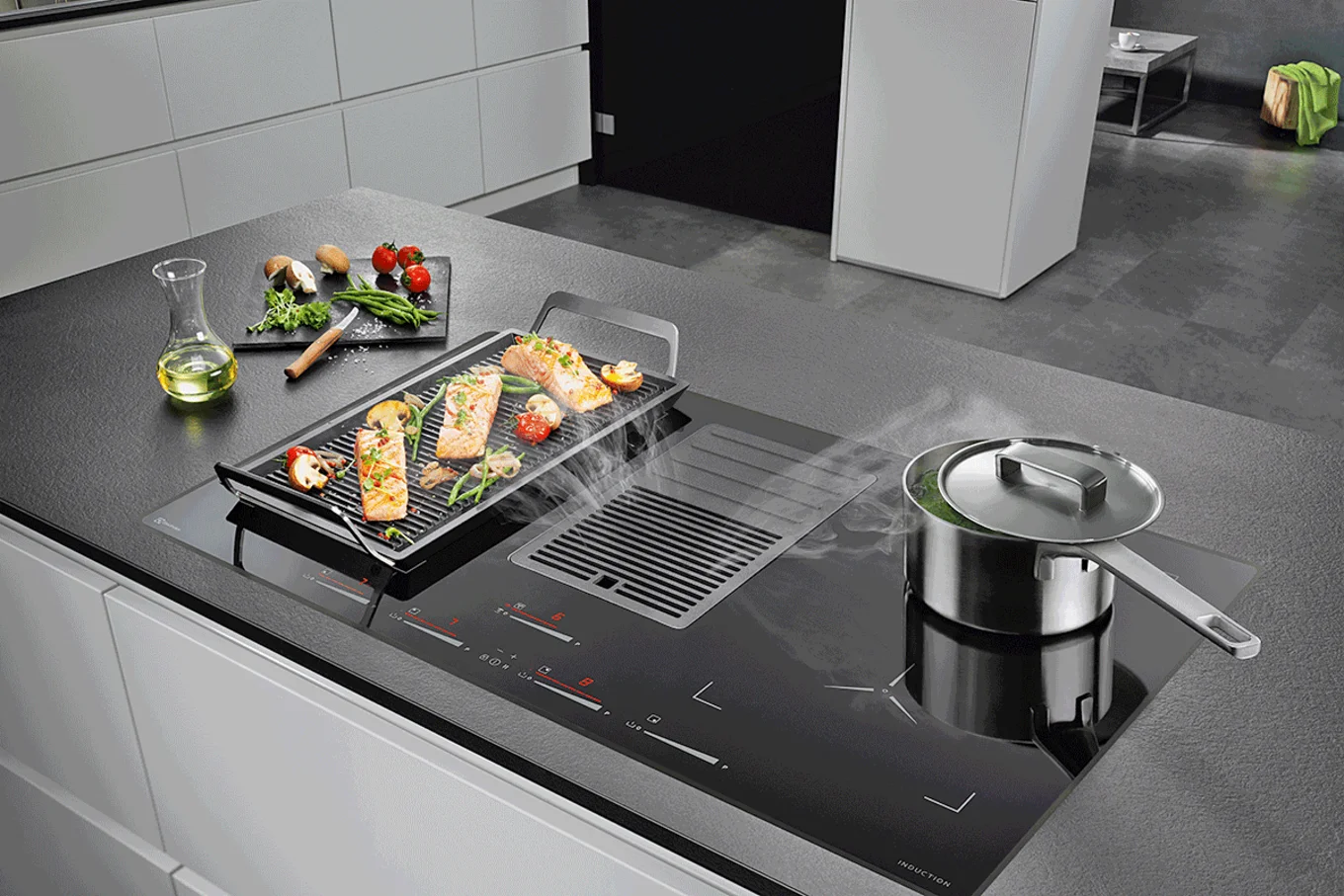 Trend: Kochfeld mit integriertem Dunstabzug. Bild: Electrolux AG