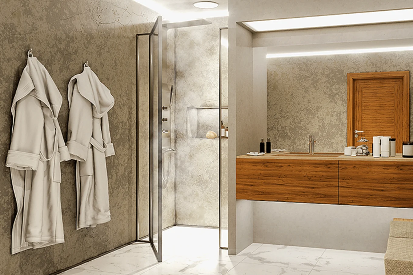 Modernes Bad mit Dampf-Dusche